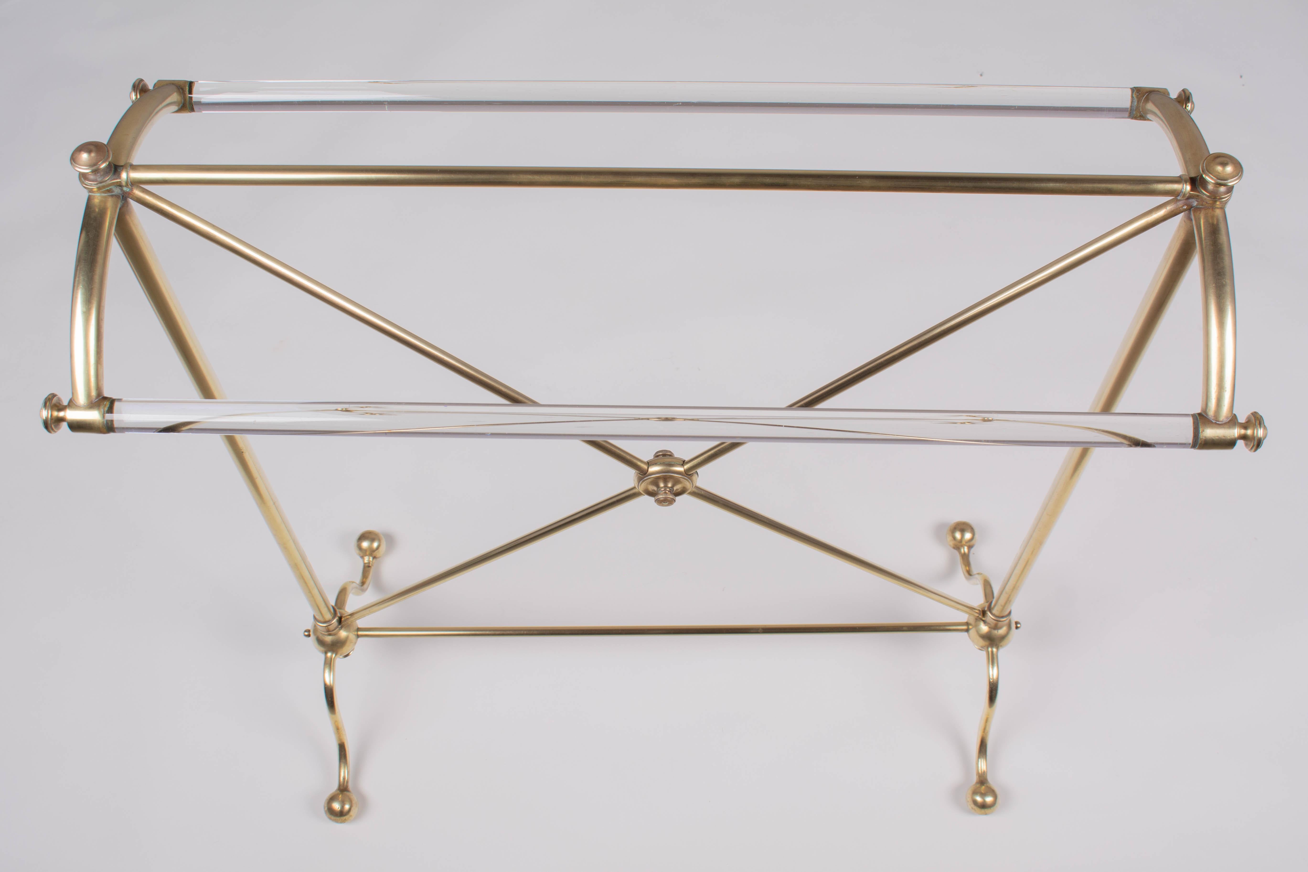 19th Century French Brass and Glass Towel Rail or Rack For Sale 4