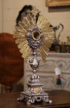 19th Century French Brass and Silver Plated Catholic Church Monstrance