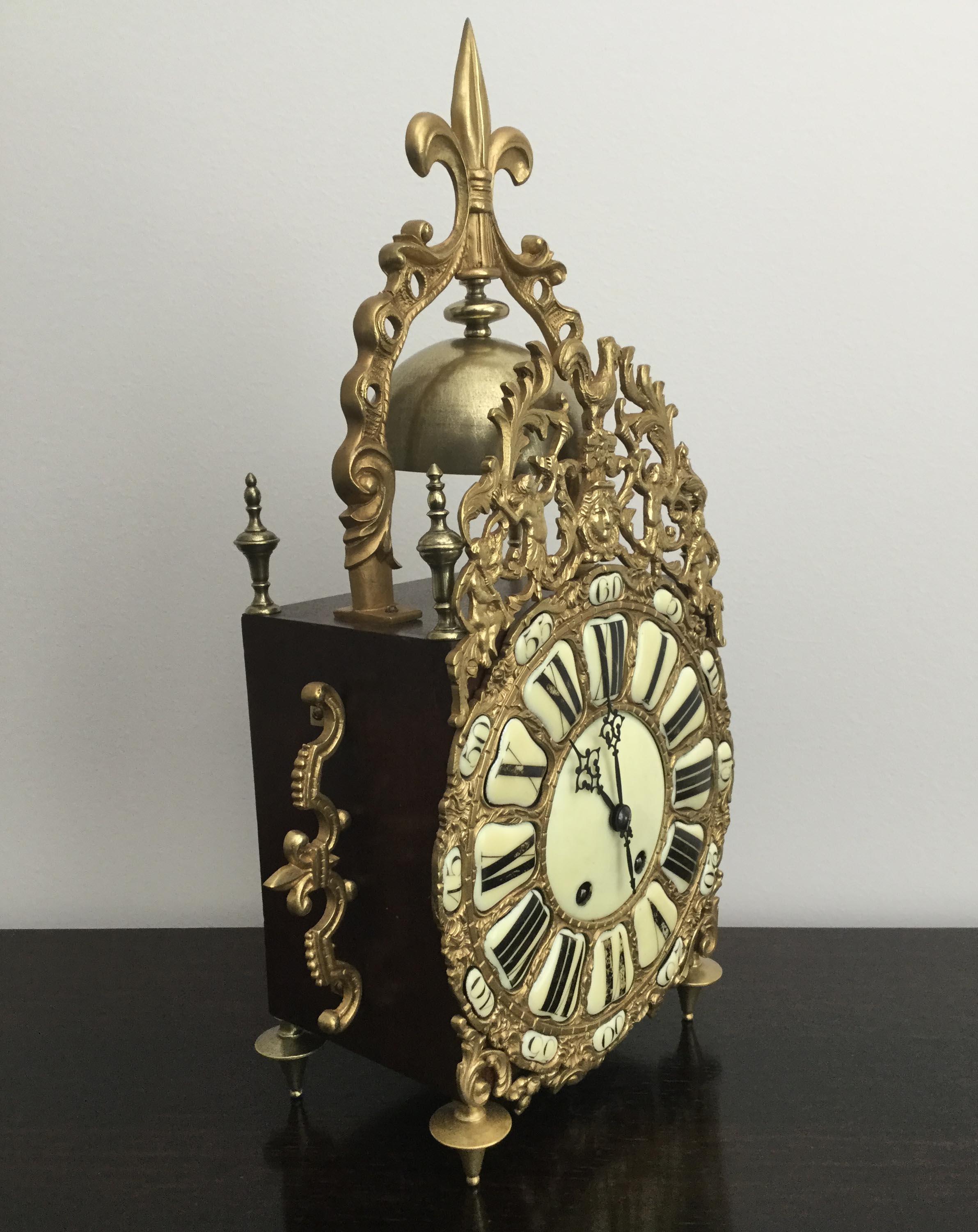 French Brass Chiming Lantern Clock, 19th Century In Good Condition For Sale In Melbourne, Victoria