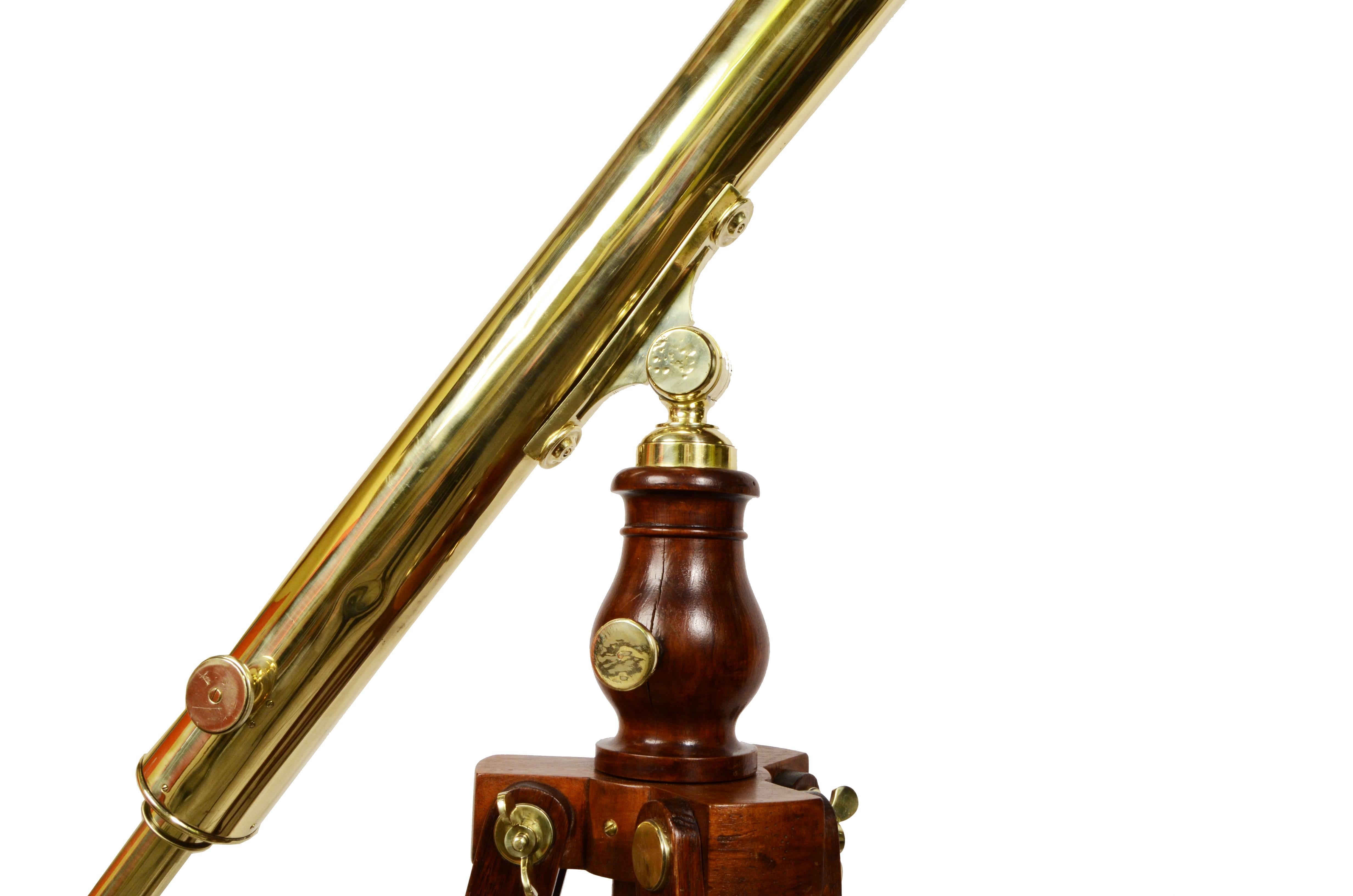 19th Century French Brass Astronomical Telescope Signed Gregoire Opticien Lyon 6
