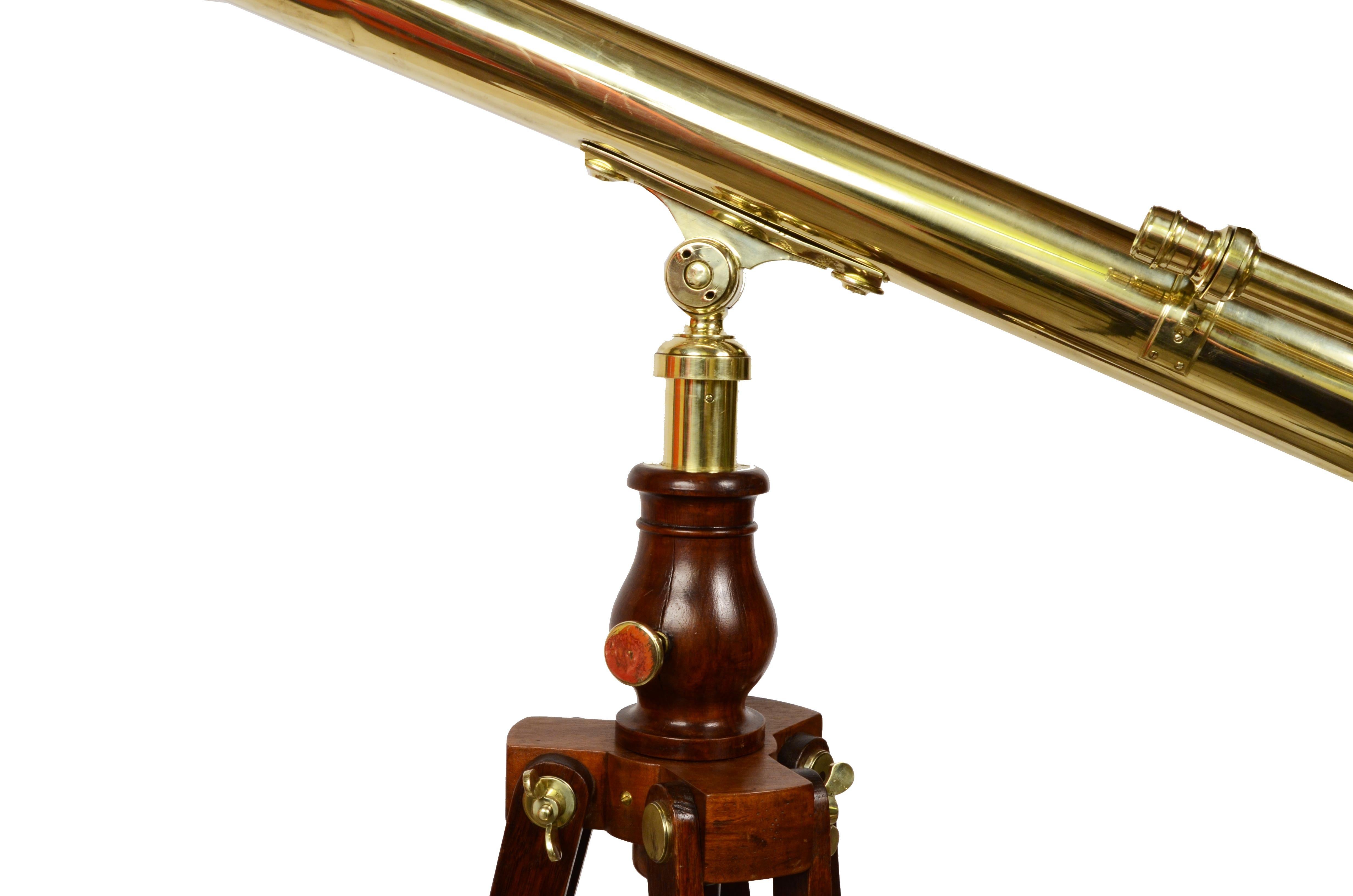19th Century French Brass Astronomical Telescope Signed Gregoire Opticien Lyon 3