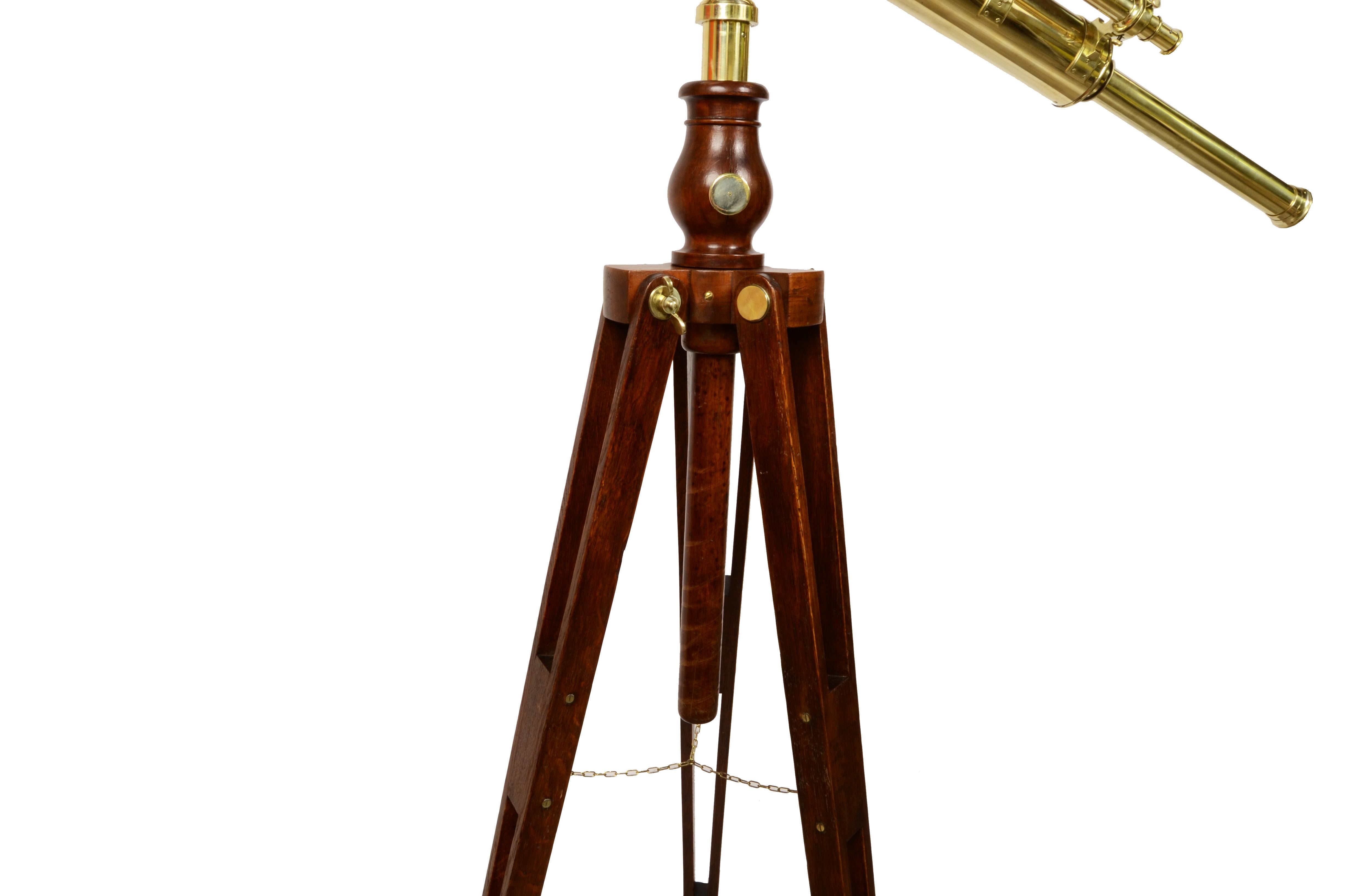 19th Century French Brass Astronomical Telescope Signed Gregoire Opticien Lyon 4