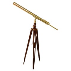 Antique 19th Century French Brass Astronomical Telescope Signed Gregoire Opticien Lyon