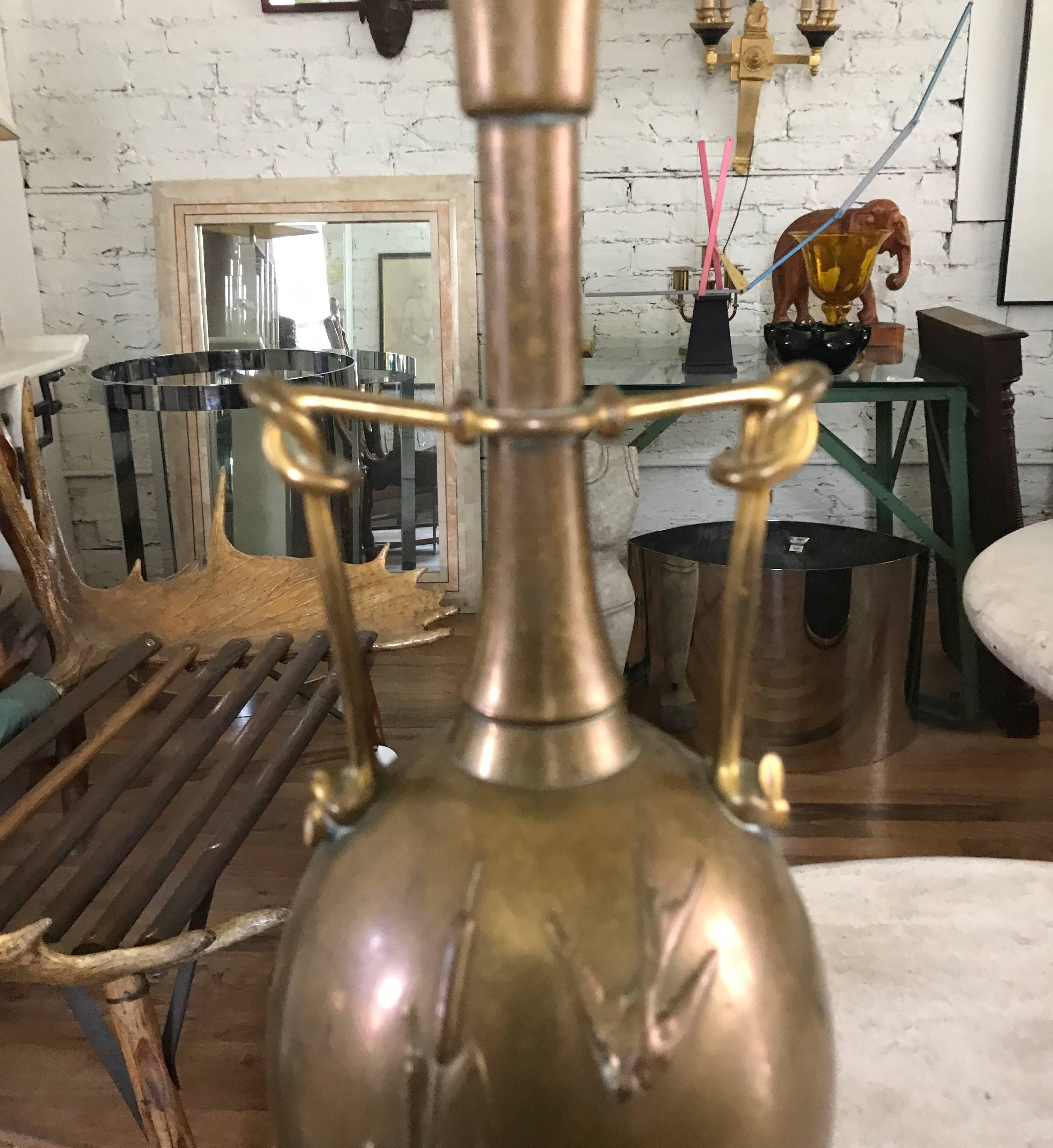 Cast  19th Century French Brass Barbedienne Lamp Designed by Henry Cahieux