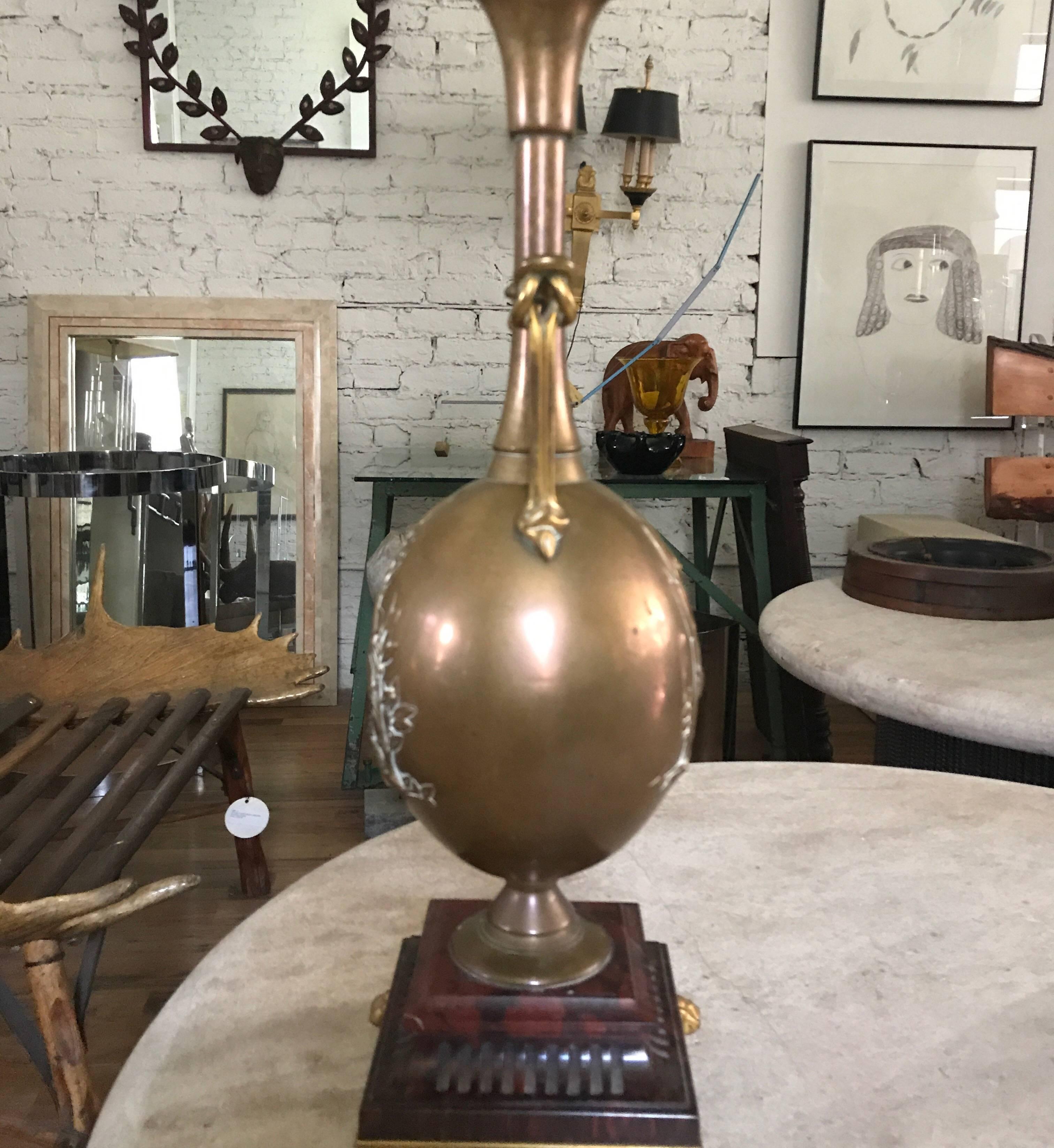  19th Century French Brass Barbedienne Lamp Designed by Henry Cahieux 1