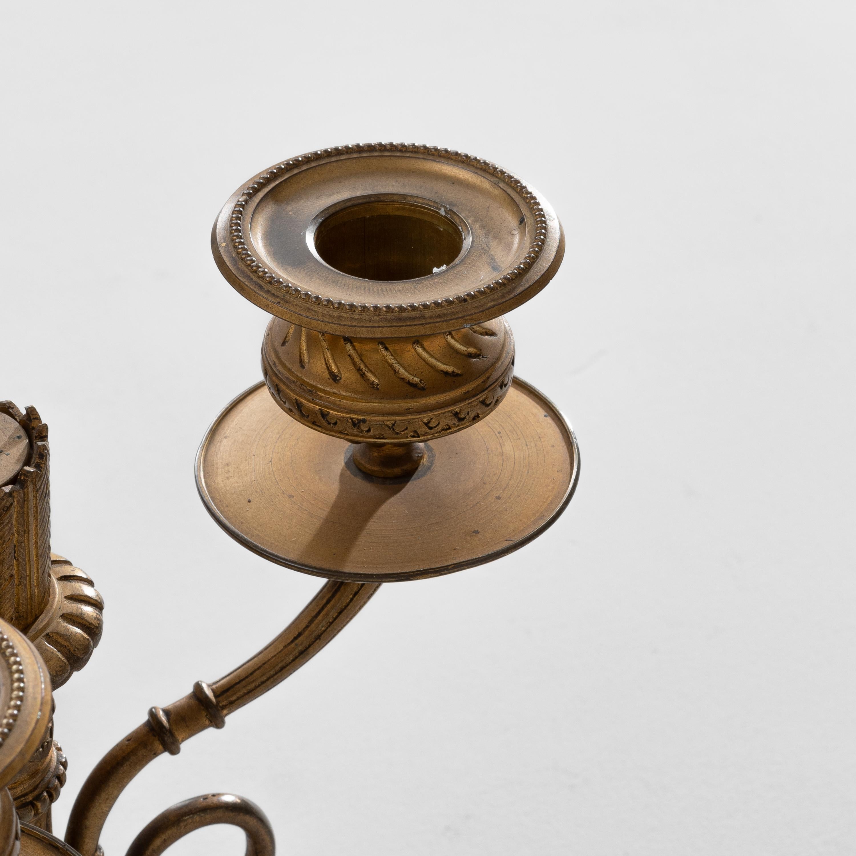 19th Century French Brass Candle Holders, a Pair For Sale 11