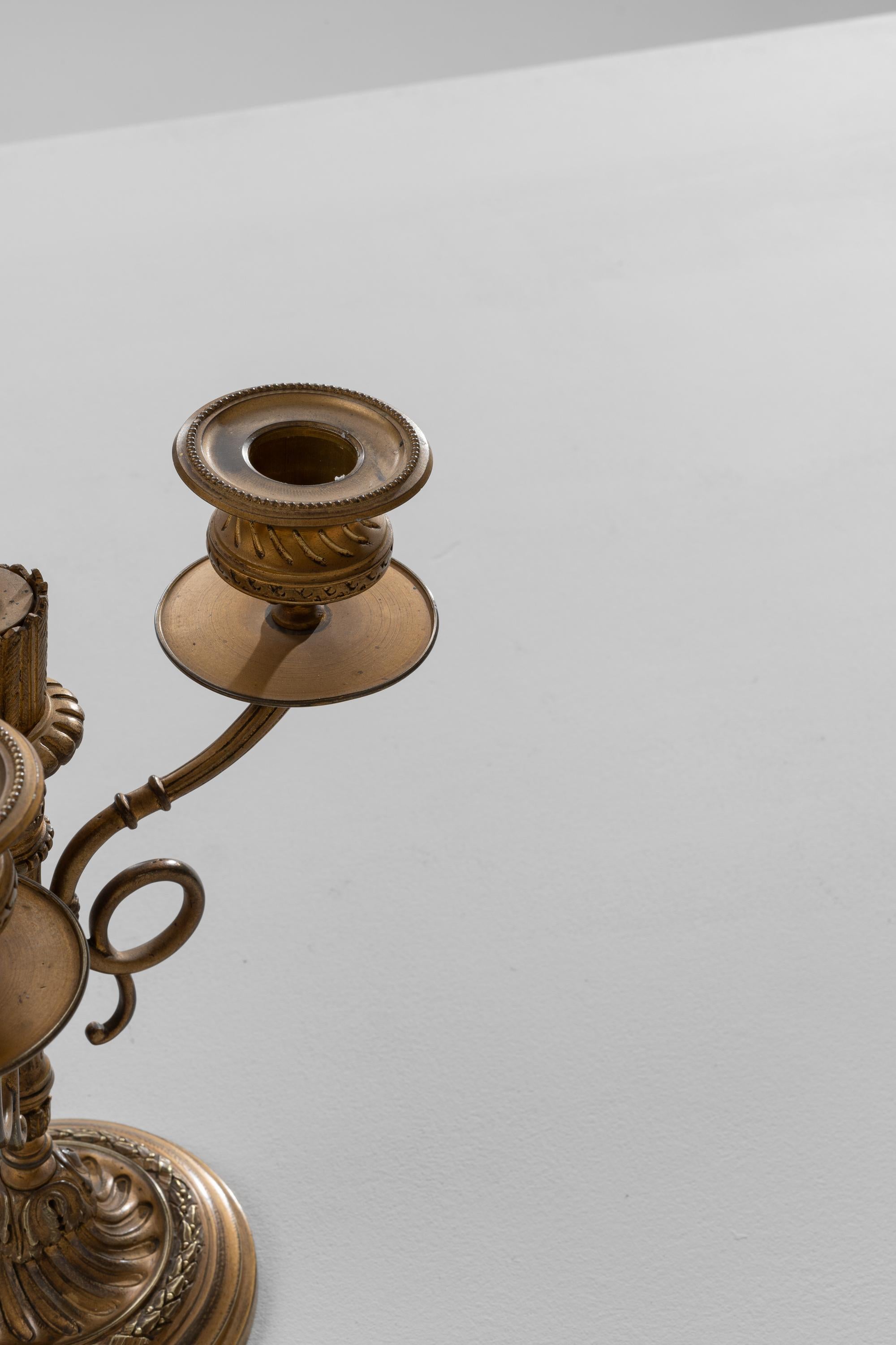 19th Century French Brass Candle Holders, a Pair For Sale 12