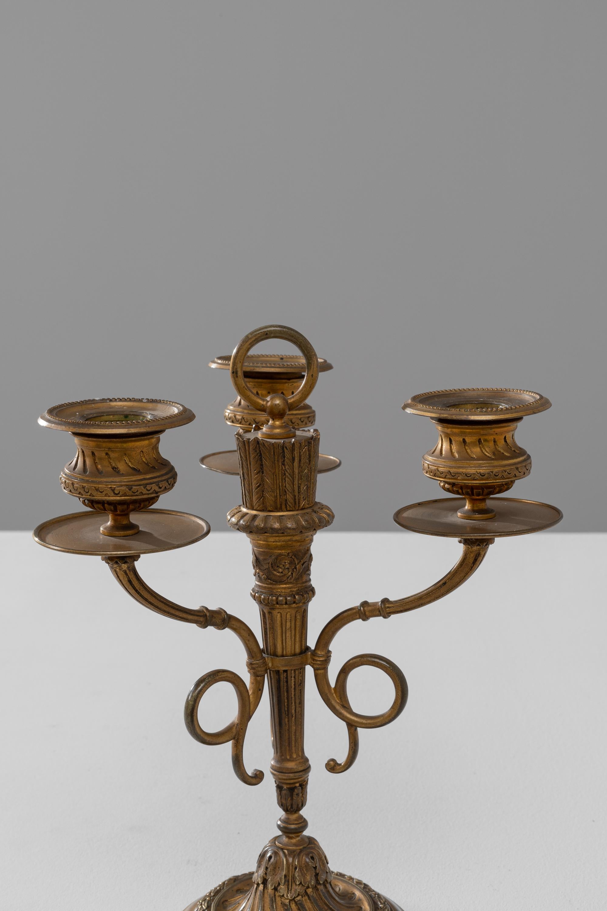 19th Century French Brass Candle Holders, a Pair For Sale 13