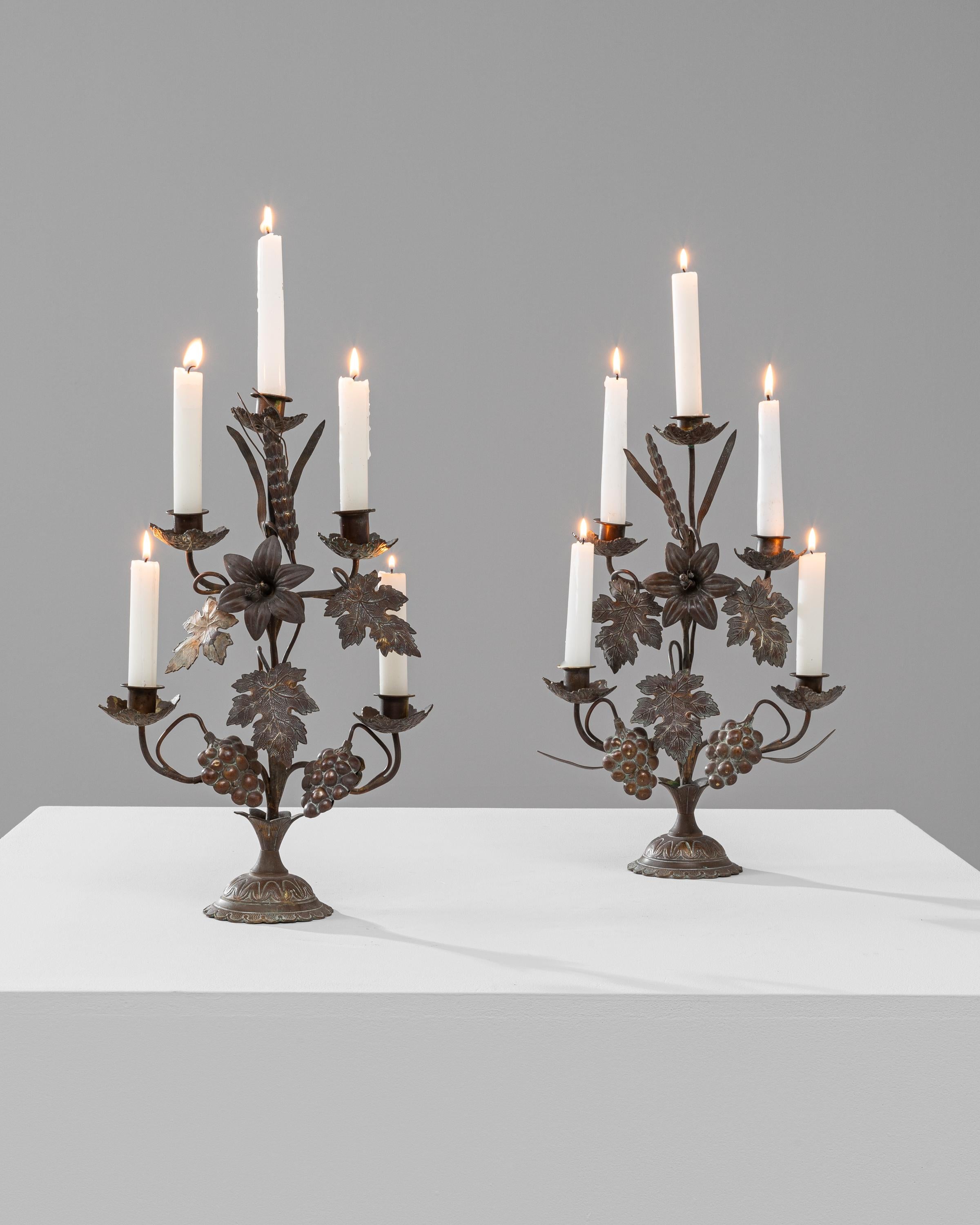 19th Century French Brass Candle Holders, a Pair 1