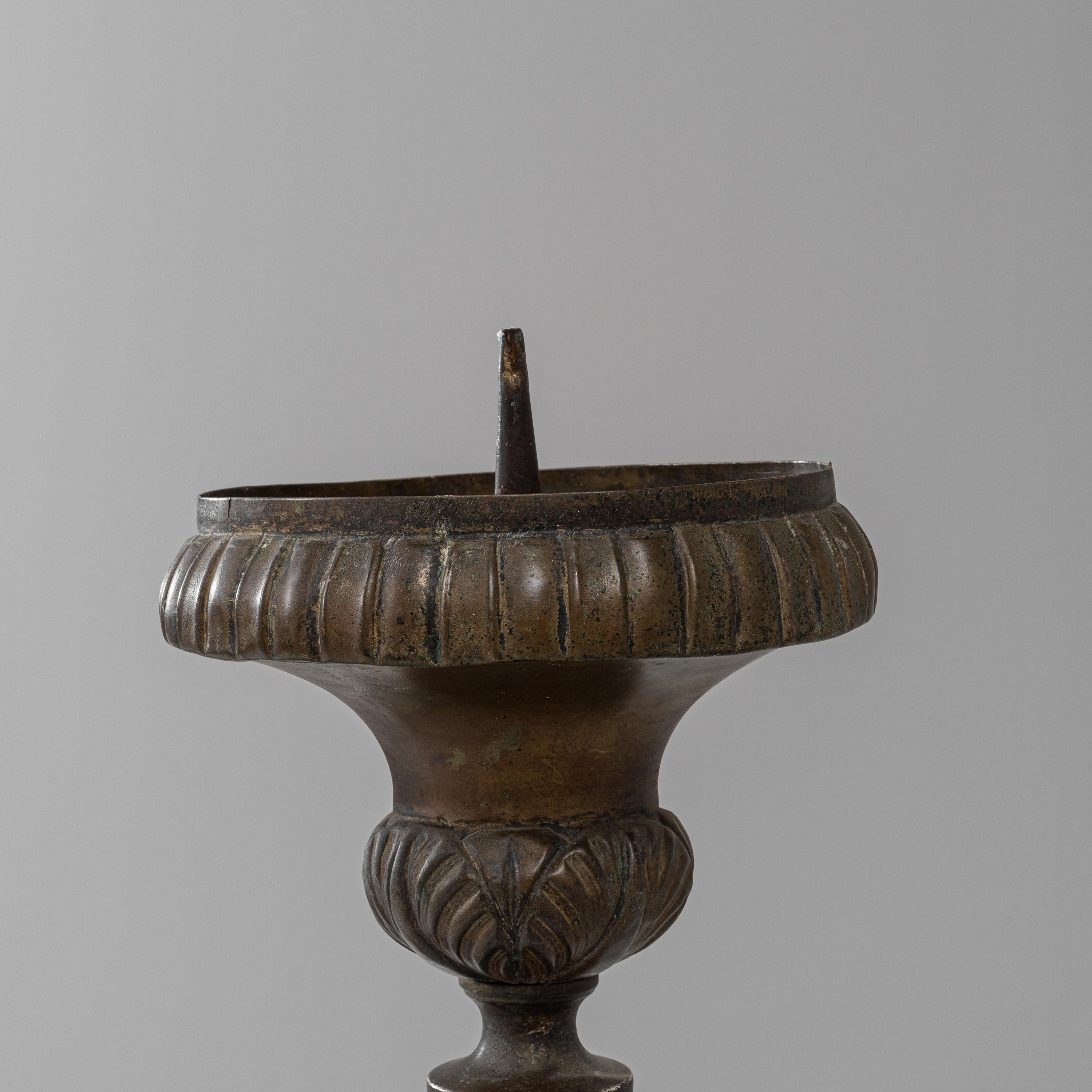 19th Century French Brass Candle Holders, a Pair 5