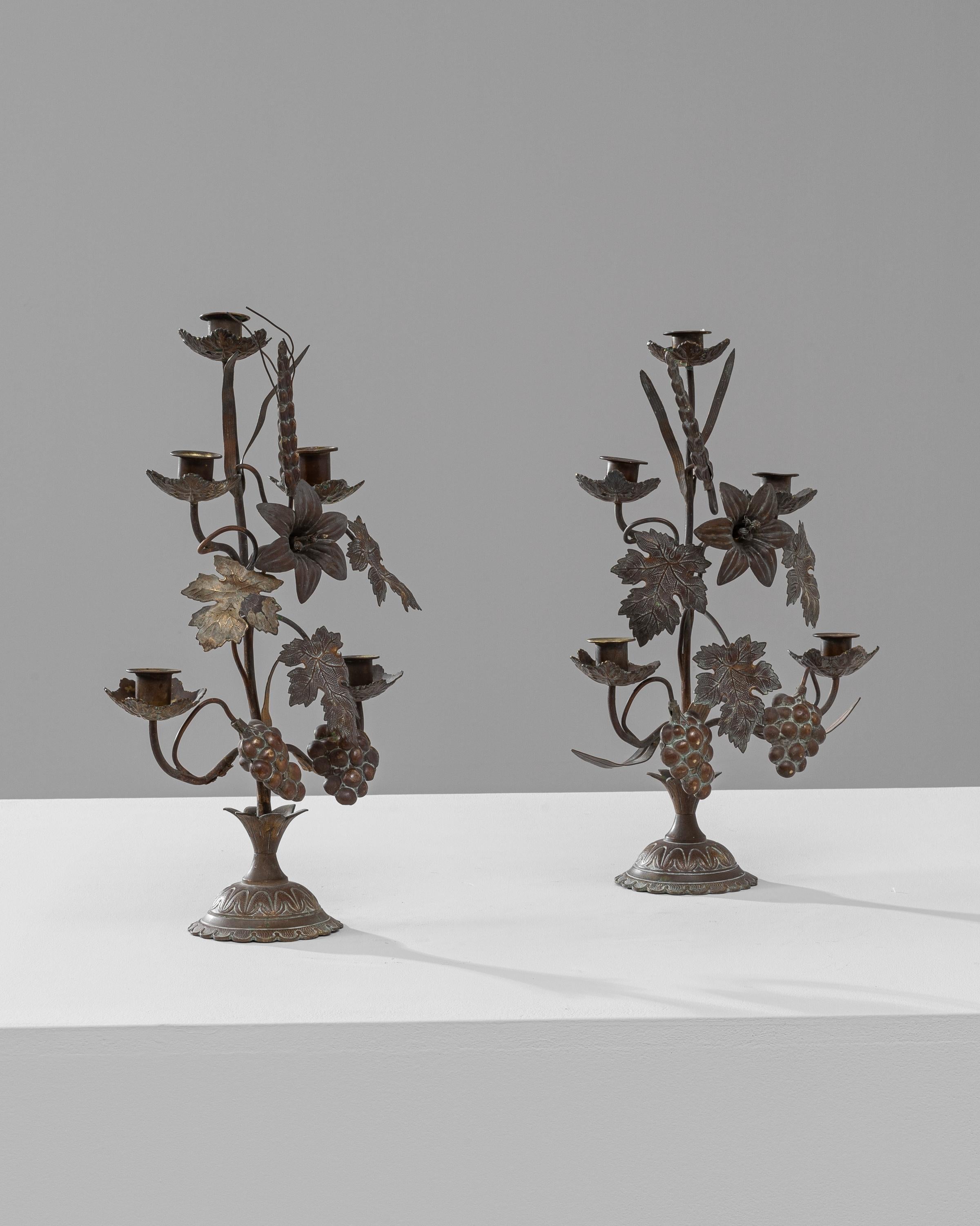 19th Century French Brass Candle Holders, a Pair 6