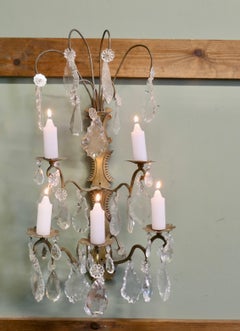 19th century French Brass Candle Wall Sconce Candelabra