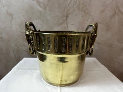 19th century French Brass Champagne Cooler with Ram Heads, 1890s