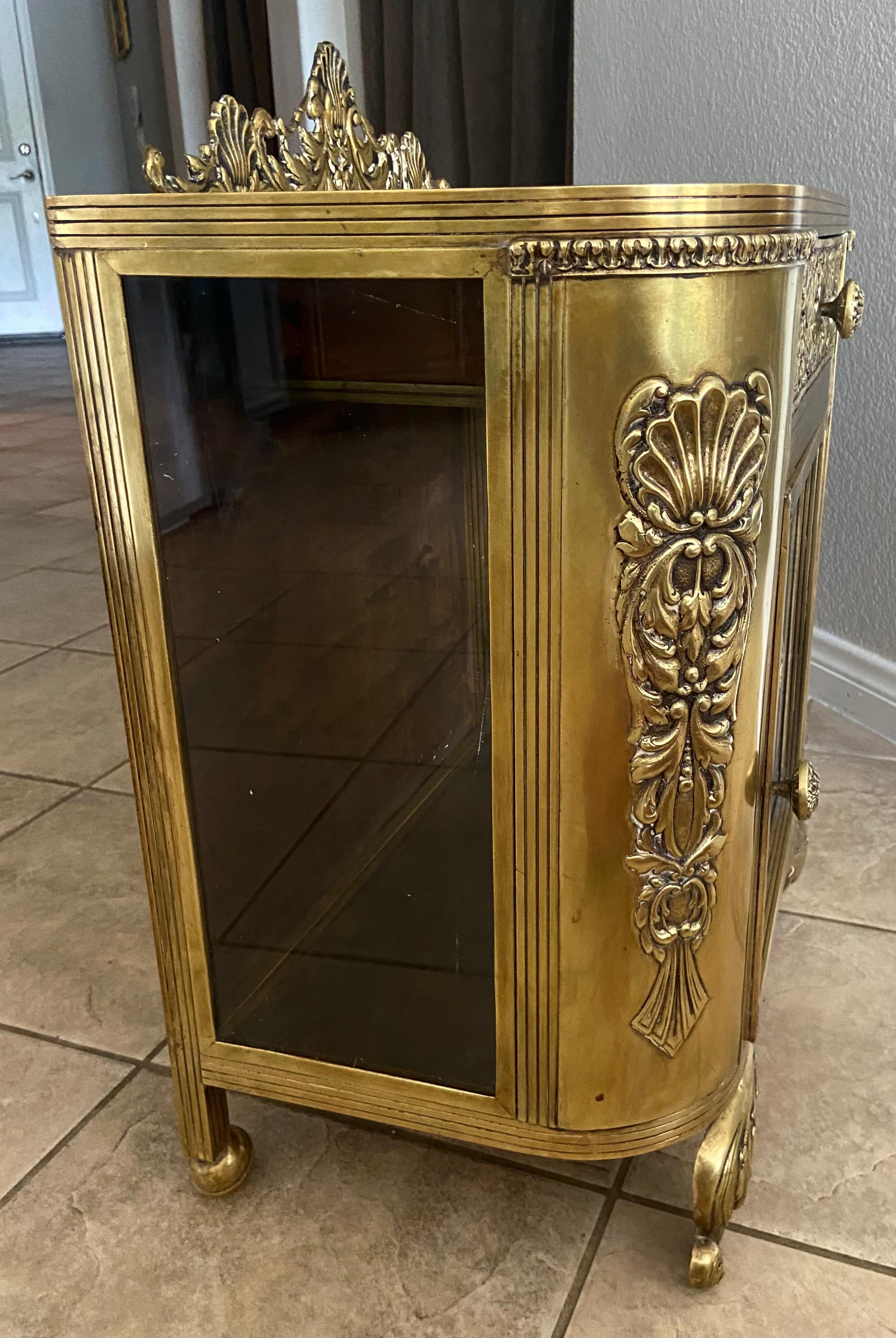 19th Century French Brass Display Cabinet  6