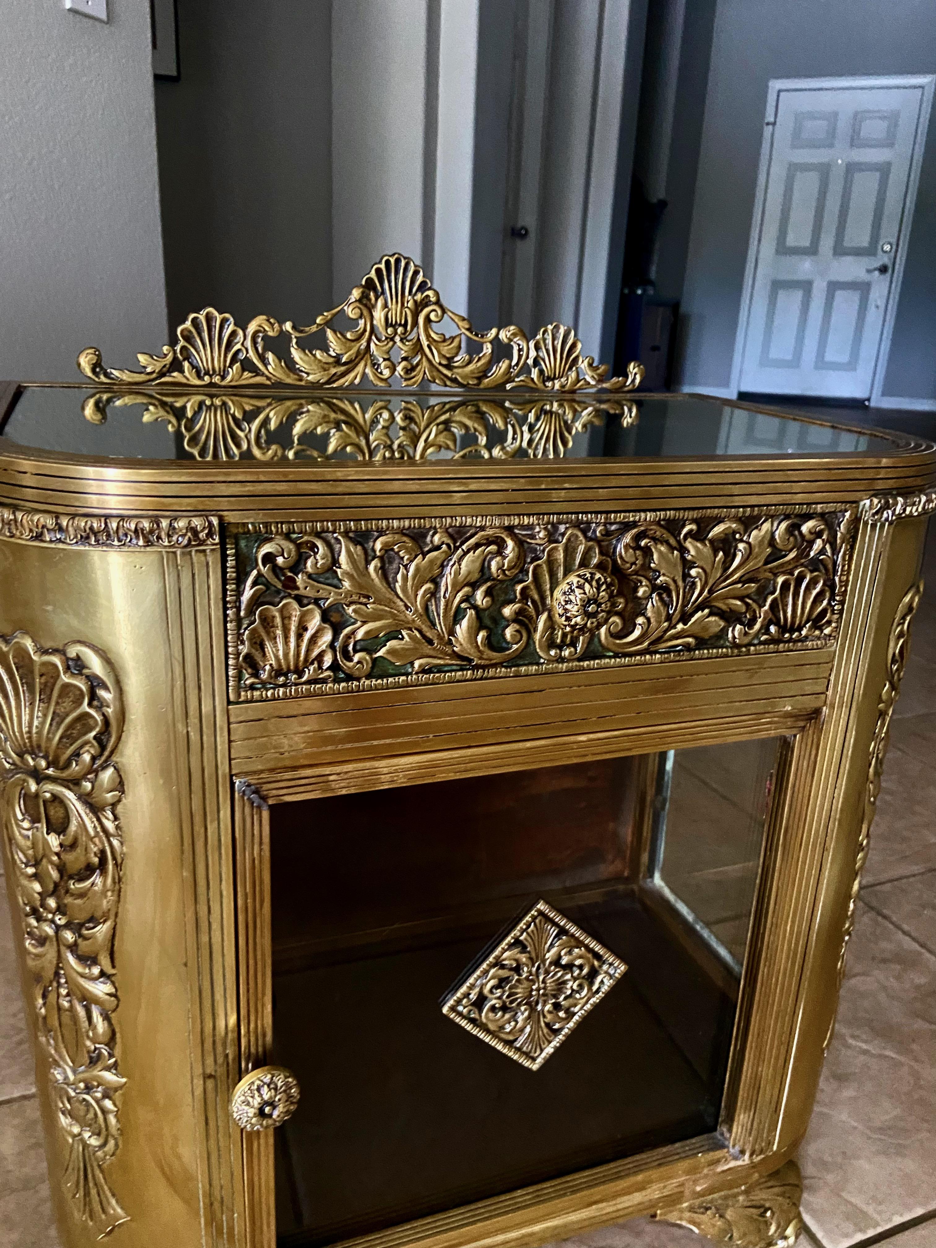 19th Century French Brass Display Cabinet  8
