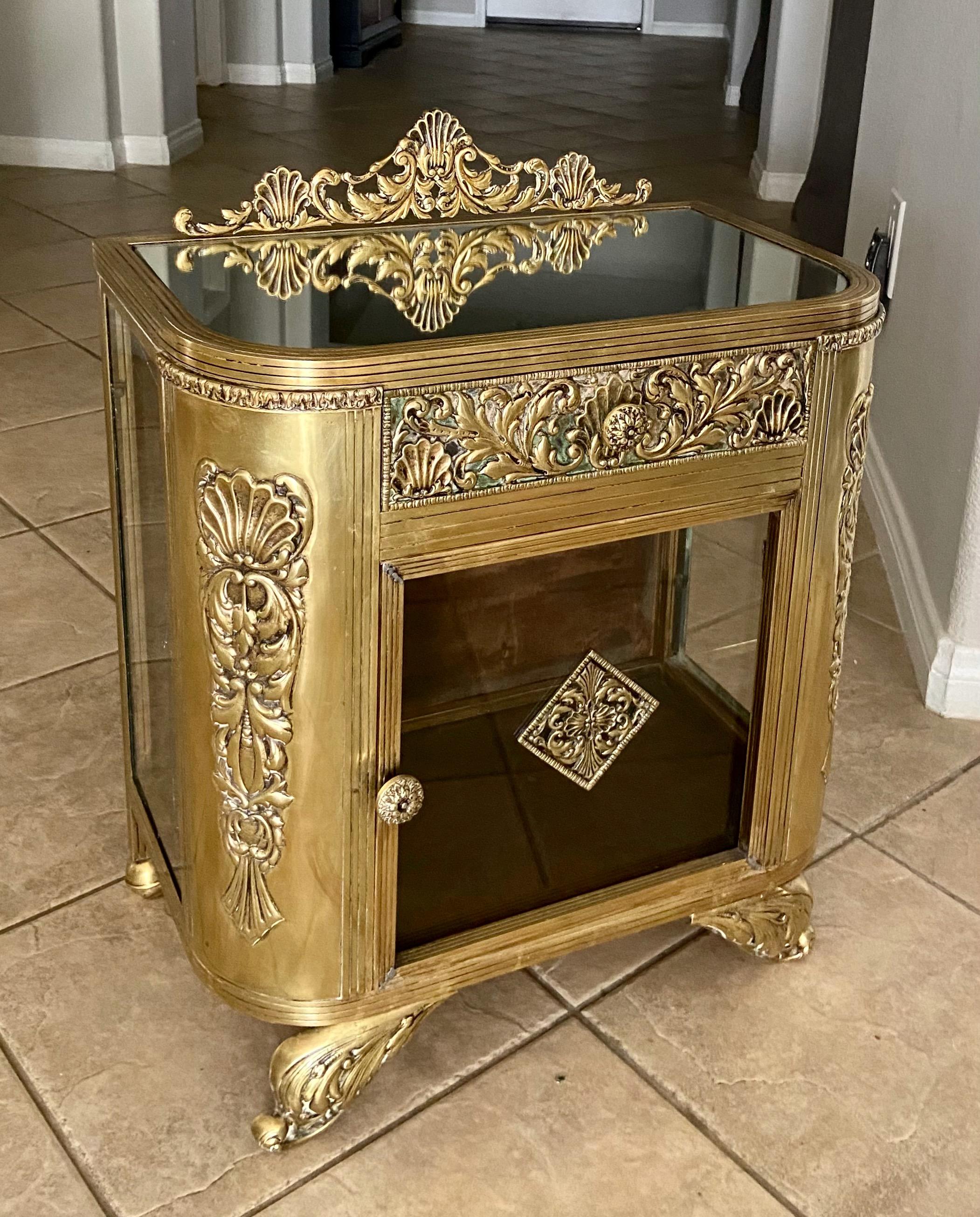 19th Century French Brass Display Cabinet  15