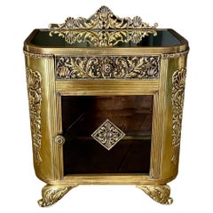 19th Century French Brass Display Cabinet 