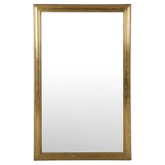 Specchio da parete francese con cornice in ottone del XIX secolo
