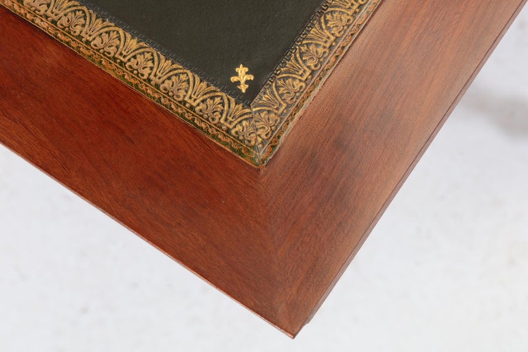 19th Century French Brass Inlaid Mahogany Desk For Sale 11