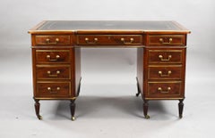 19th Century French Brass Inlaid Mahogany Writing Table