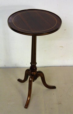 19th Century French Brass Inlaid Rosewood Tripod Table