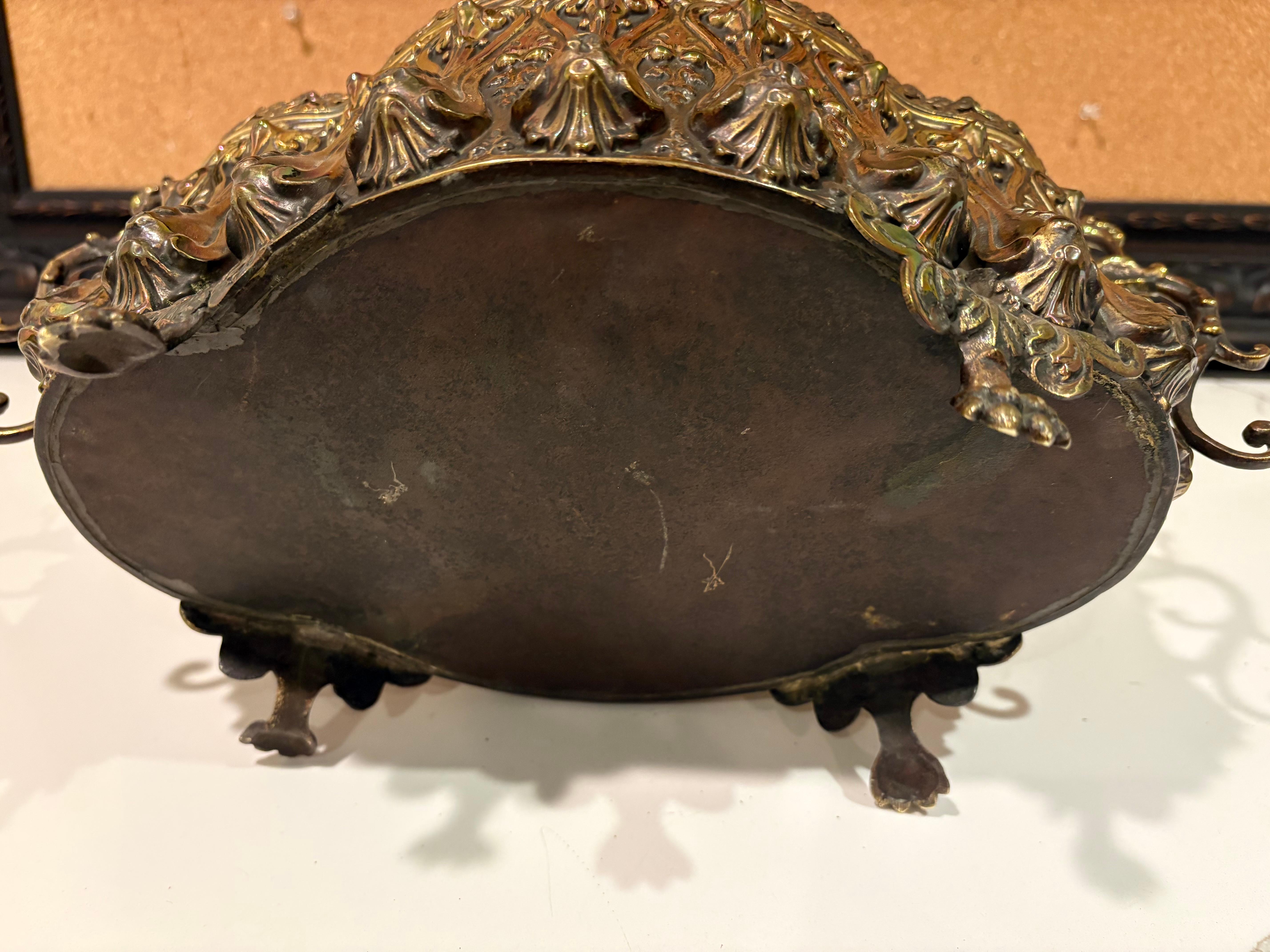 19th century French Brass Jardiniere on feet with tin liner In Good Condition In Atlanta, GA
