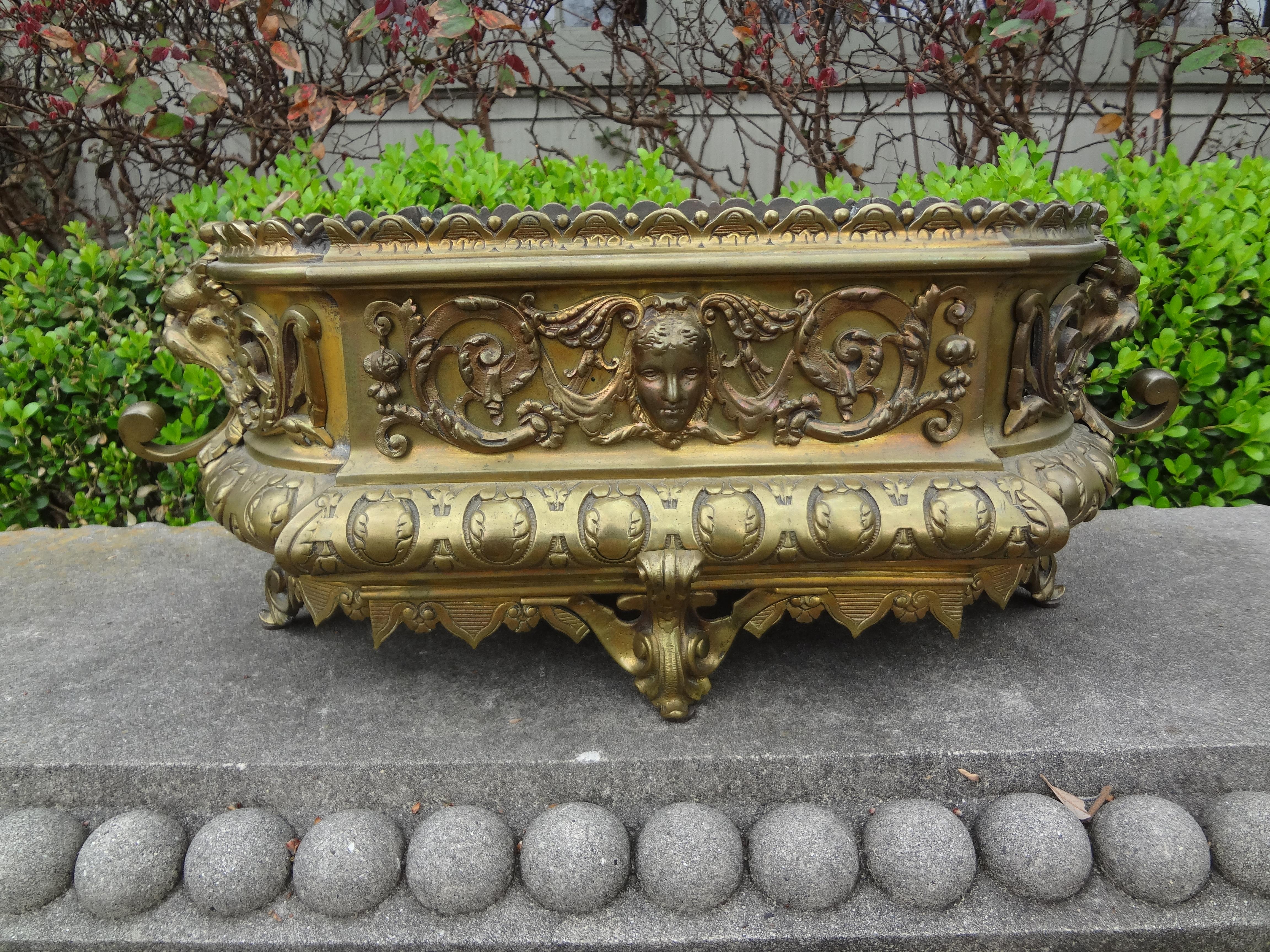 19th Century  French Brass Jardinière or Planter For Sale 3