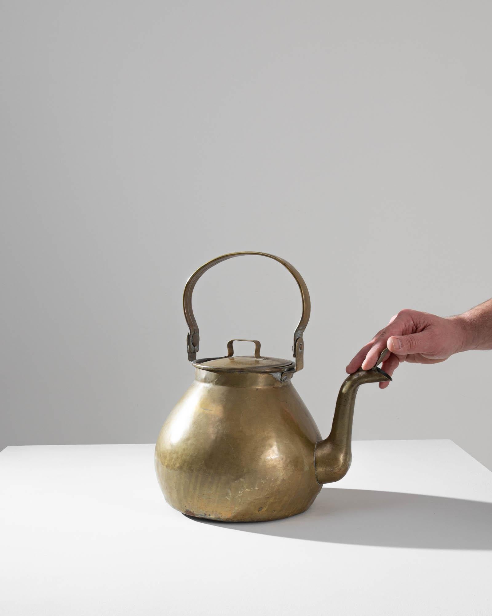 Country 19th Century French Brass Kettle For Sale
