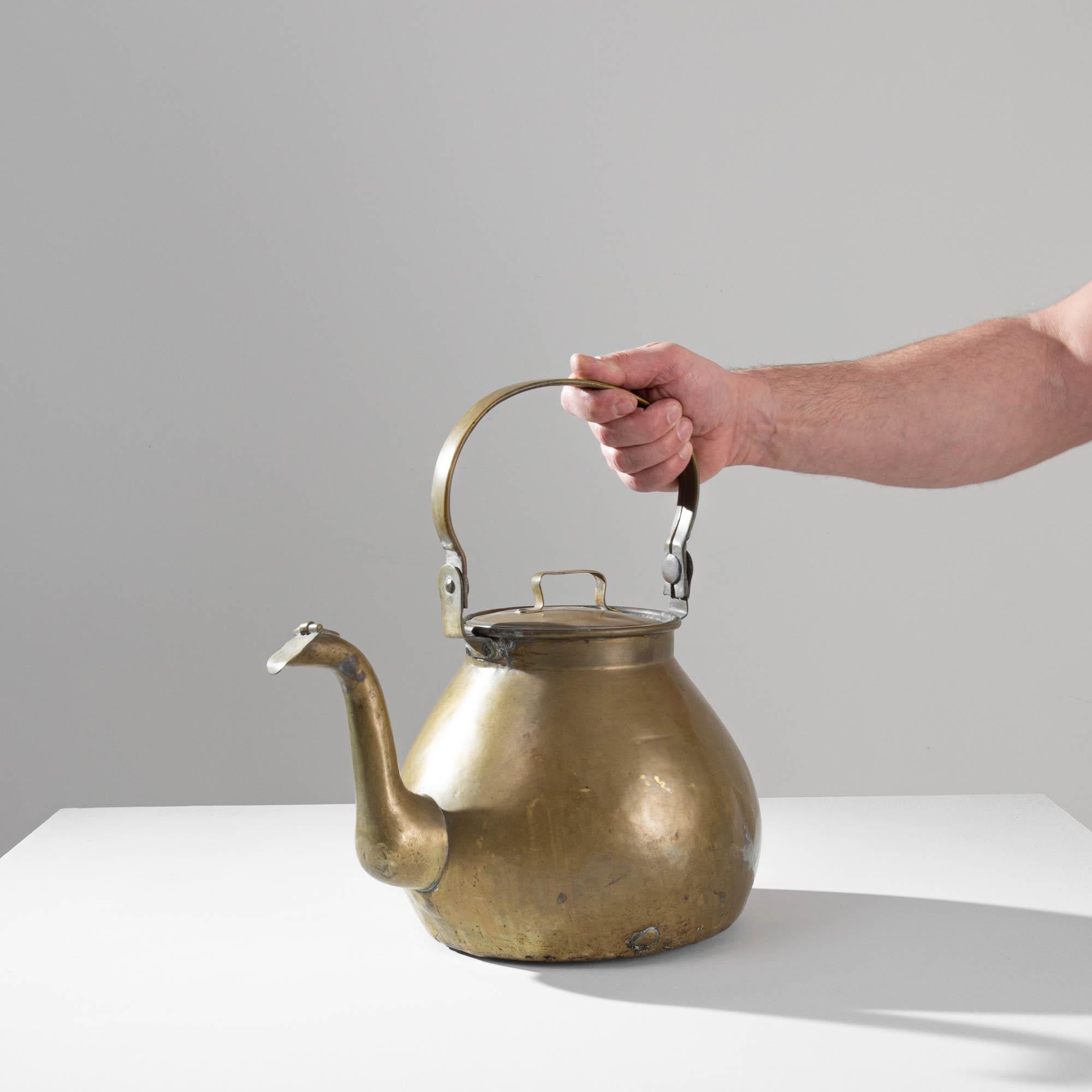 18th Century and Earlier 19th Century French Brass Kettle For Sale