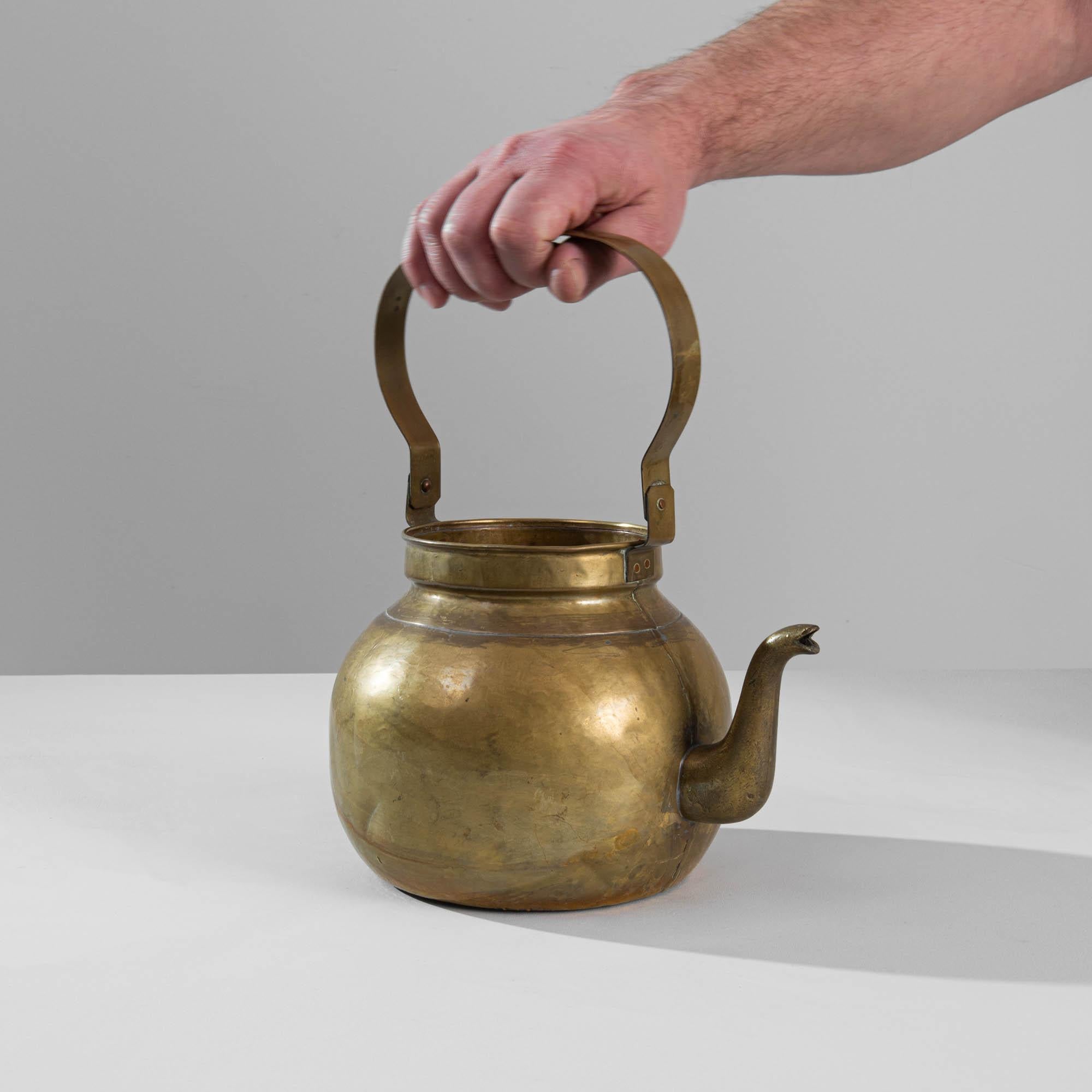 19th Century French Brass Kettle 1