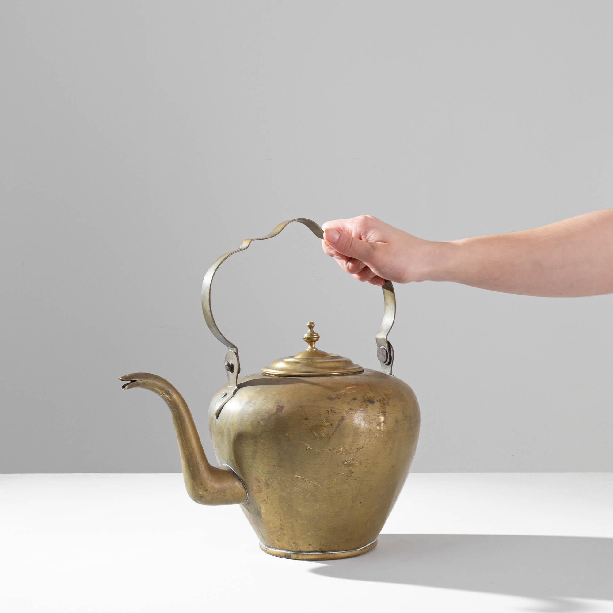 19th Century French Brass Kettle 1