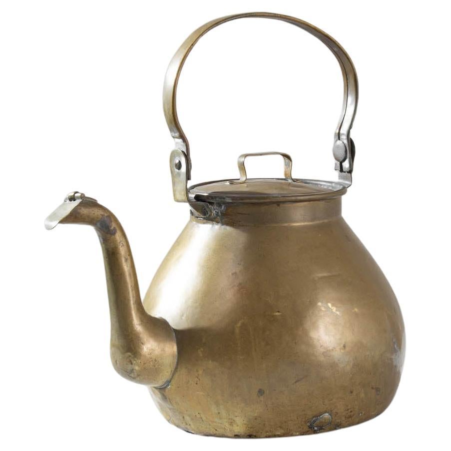 19th Century French Brass Kettle For Sale