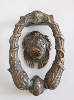 19th Century French Brass Lion Door Knocker