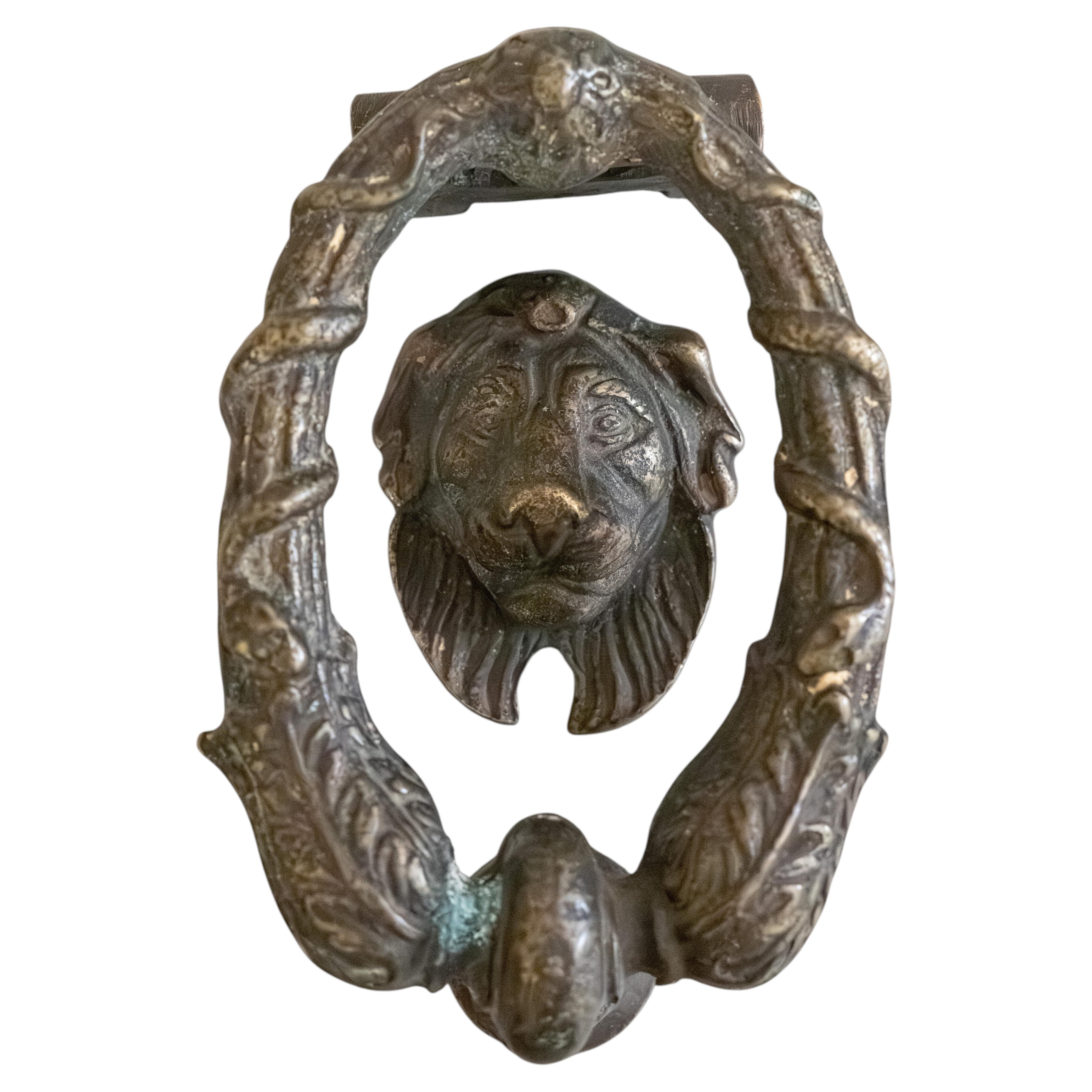 19th Century French Brass Lion Door Knocker