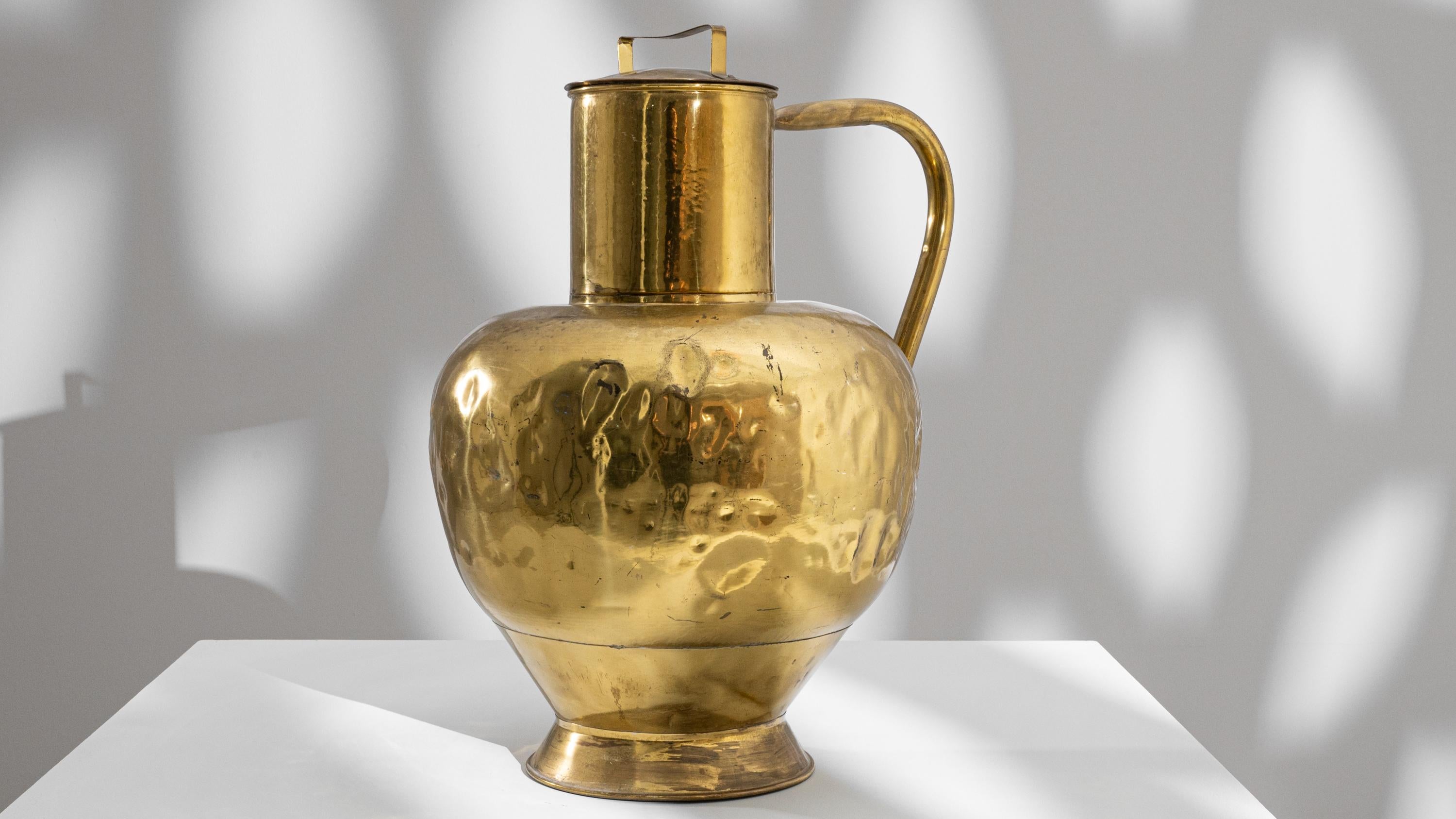 19th Century French Brass Pitcher With Lid 4