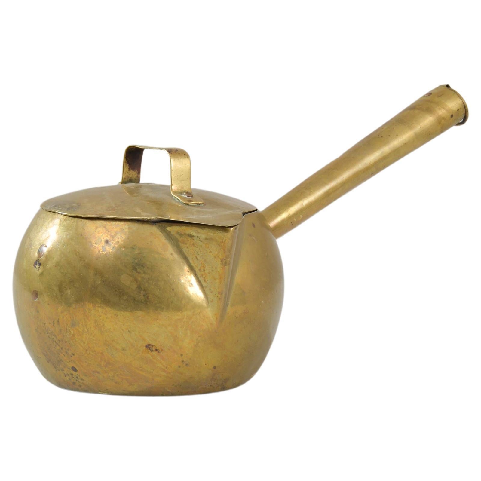 19th Century French Brass Pot For Sale