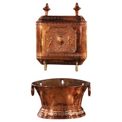 Used 19th Century French Brass Repousse and Copper Wall Lavabo Fountain