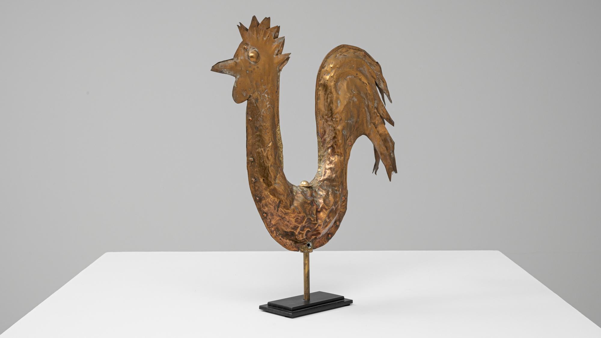 Gallo francese del XIX secolo in ottone su base di metallo in vendita 2