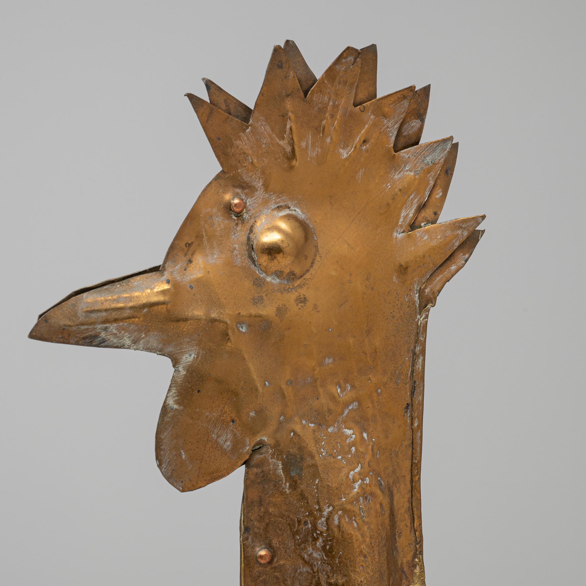 Gallo francese del XIX secolo in ottone su base di metallo in vendita 3