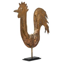 Gallo francese del XIX secolo in ottone su base di metallo