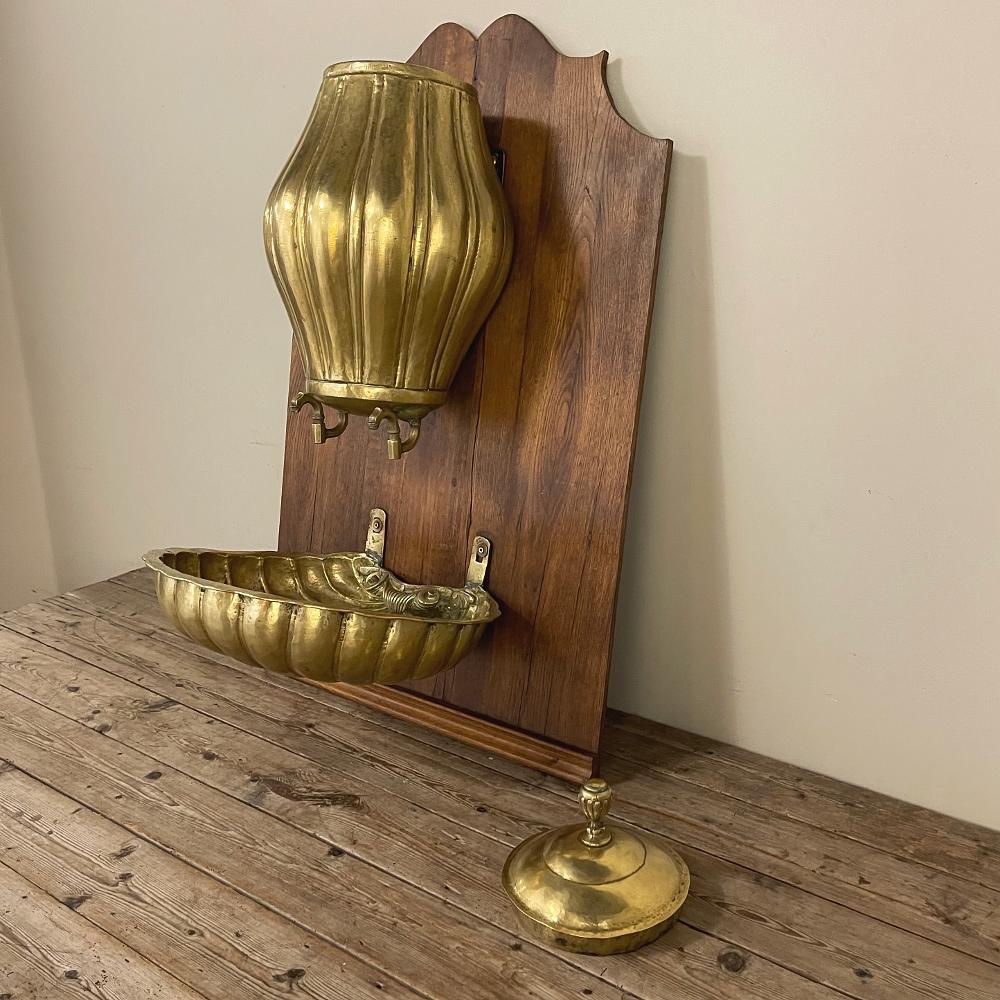 19th Century French Brass Wall Fountain, Lavabo For Sale 3