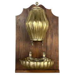 19th Century French Brass Wall Fountain, Lavabo