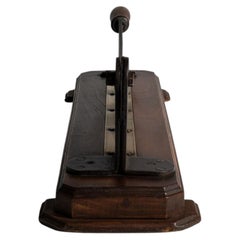 19th Century French Bread Cutter Guillotine with Chocolate Wood Finish