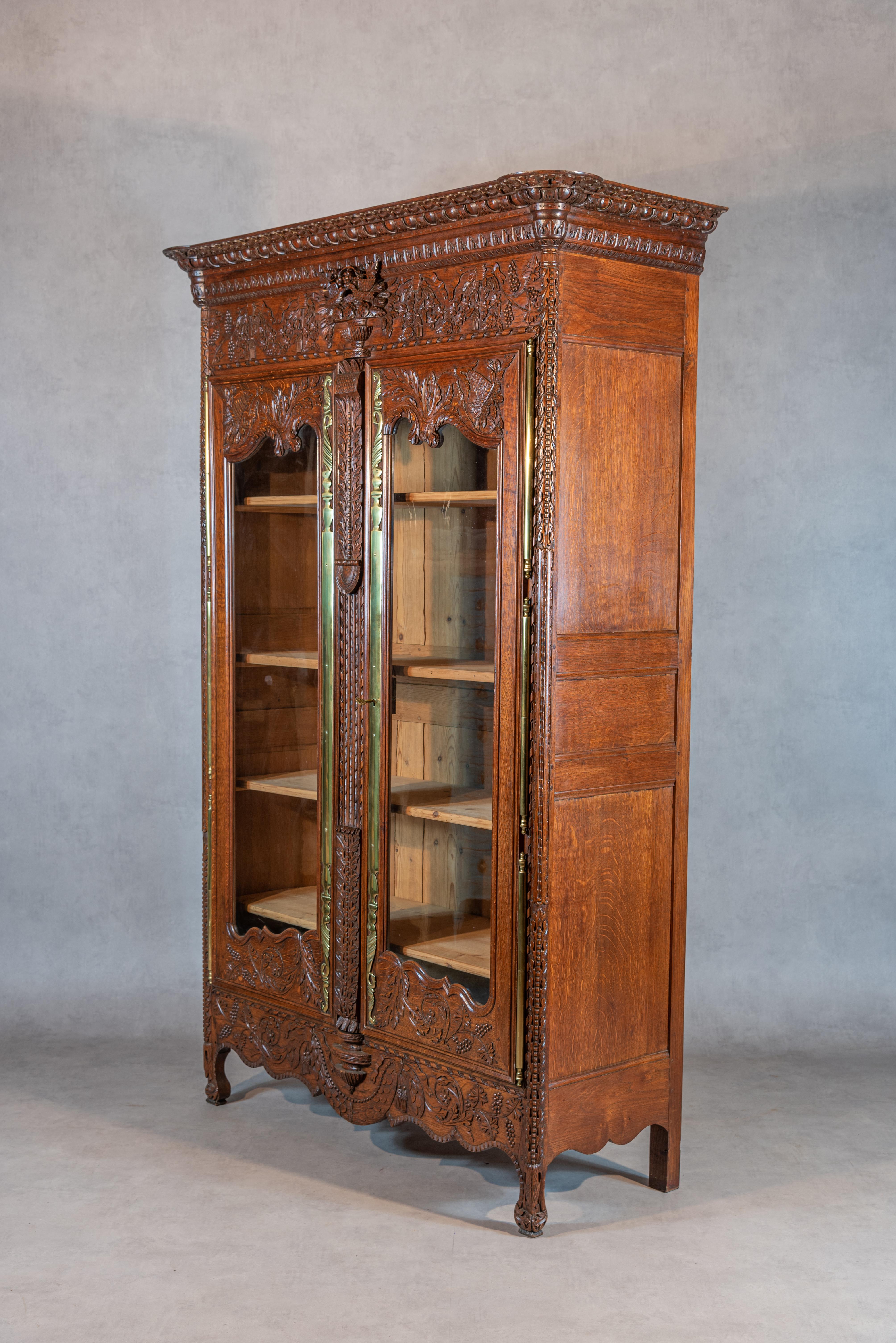 Hand-Carved 19th Century French Bridal Armoire For Sale