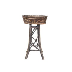 Antique French Brienzer Style Jardiniere, Handcrafted Wood, Circa 1870