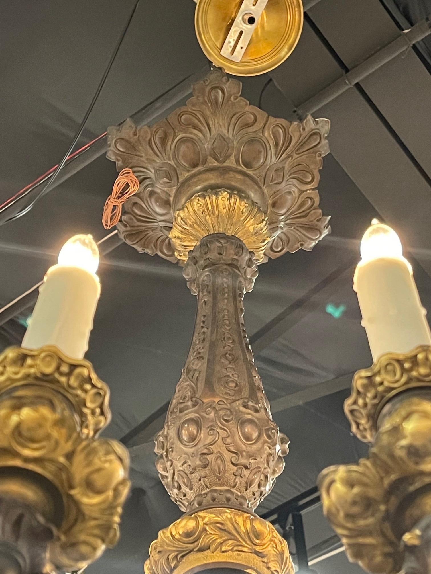 19th Century French Bronze 12 Light Chandelier For Sale 4