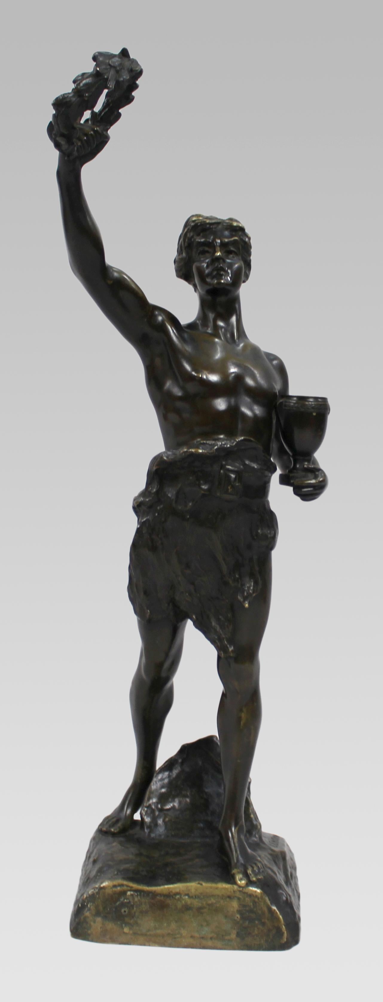 Francese Figura allegorica in bronzo francese del XIX secolo firmata Lemoyne in vendita