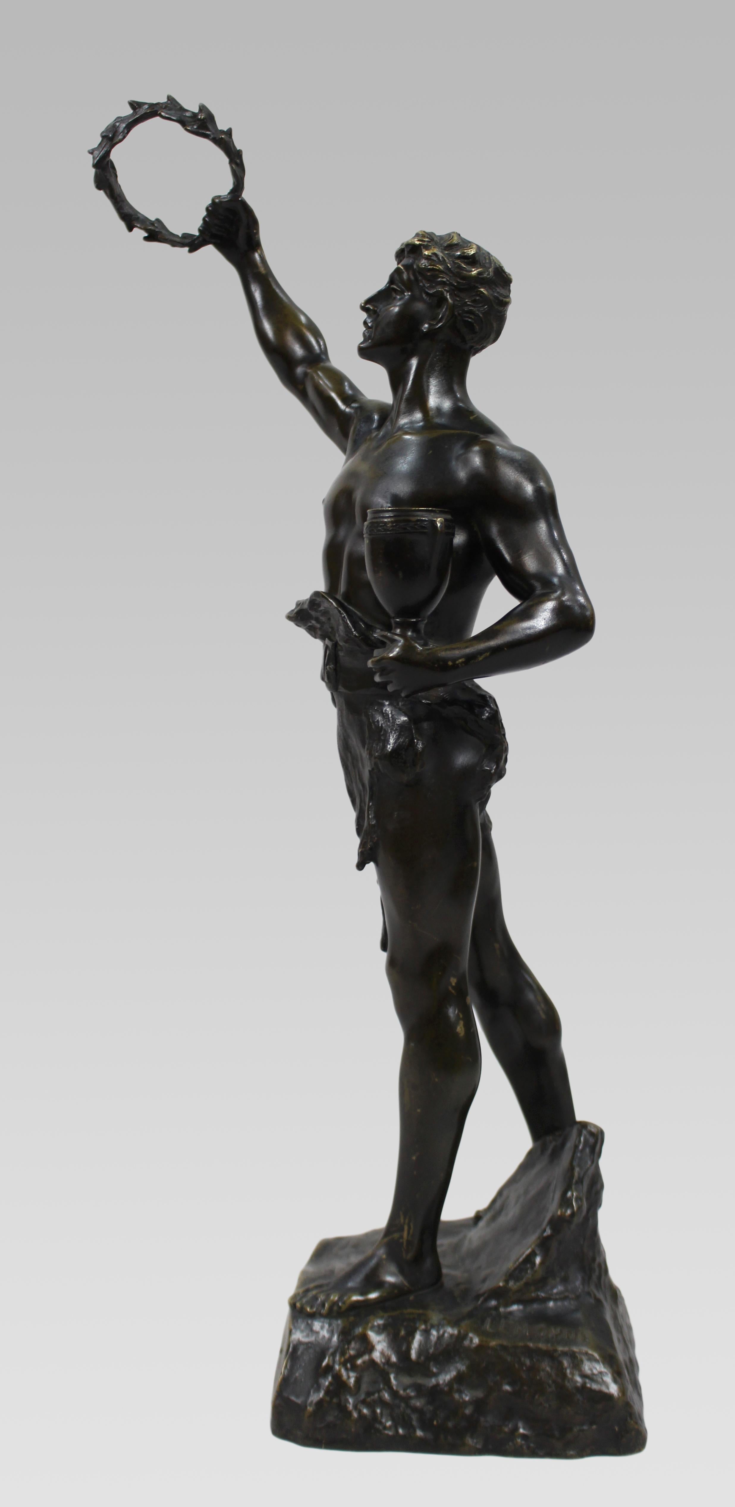 Figura allegorica in bronzo francese del XIX secolo firmata Lemoyne In condizioni buone in vendita a Worcester, GB