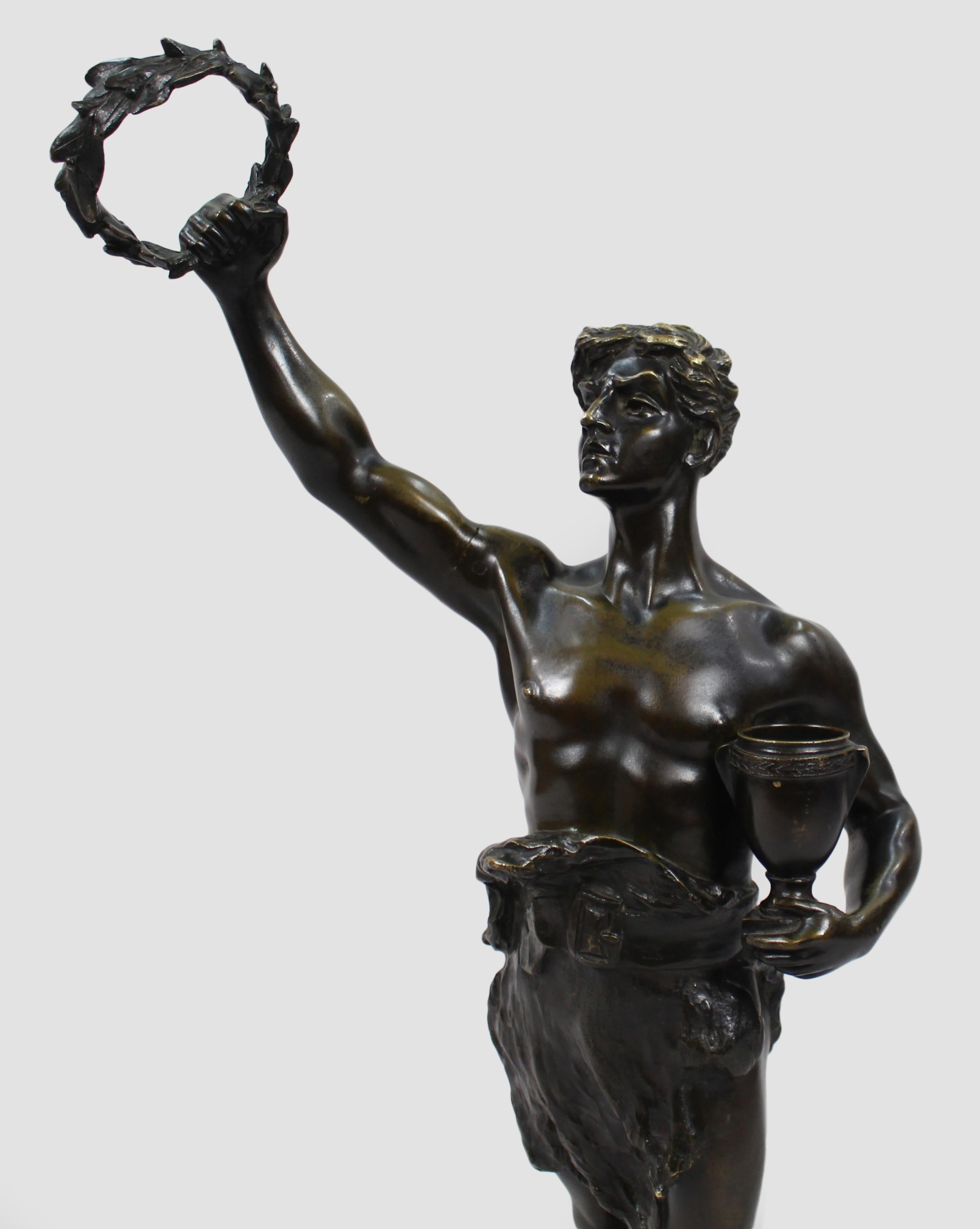 Figura allegorica in bronzo francese del XIX secolo firmata Lemoyne in vendita 3