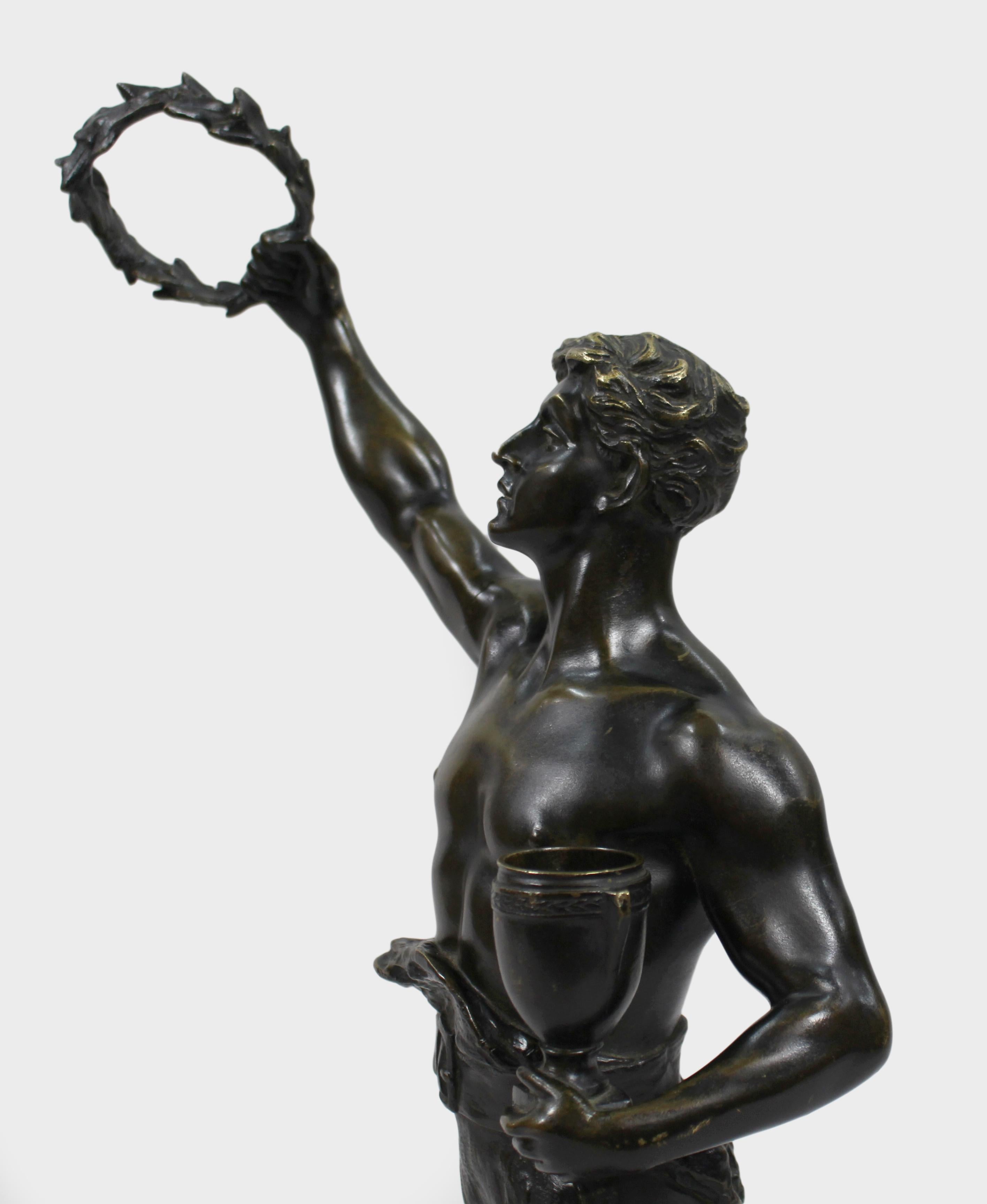 Figura allegorica in bronzo francese del XIX secolo firmata Lemoyne in vendita 4